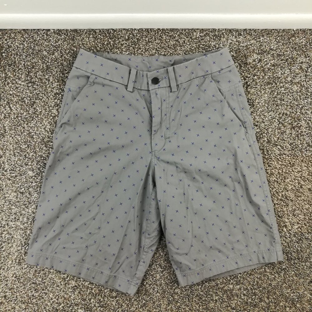 Lululemon Shorts Commission All Over Geometric Print Chino 10" Gray Blue Mens 30